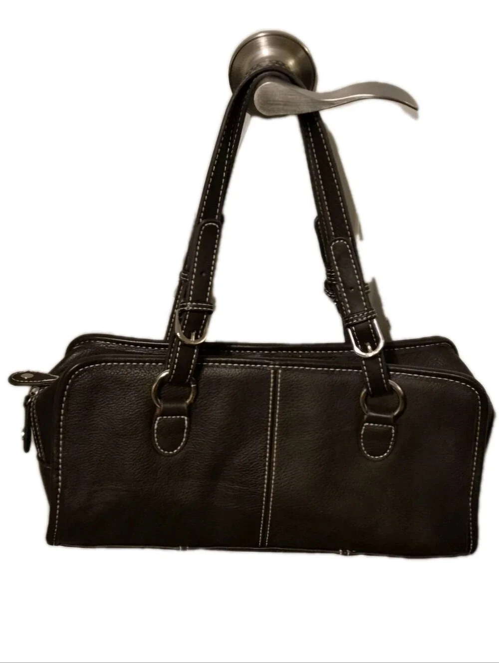 AmeriLeather Classy Leather Satchel Brown Shoioulder Bag